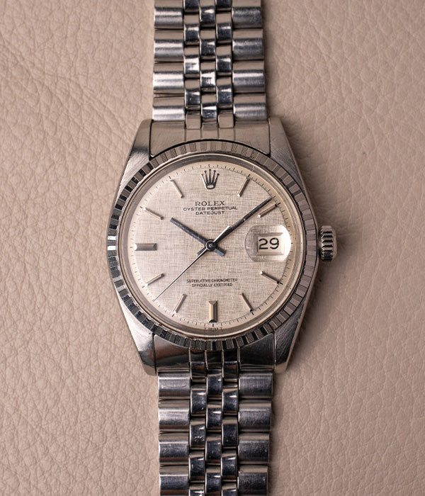 1973 Rolex Datejust 1603 'Non Luminous Silver Linen Dial