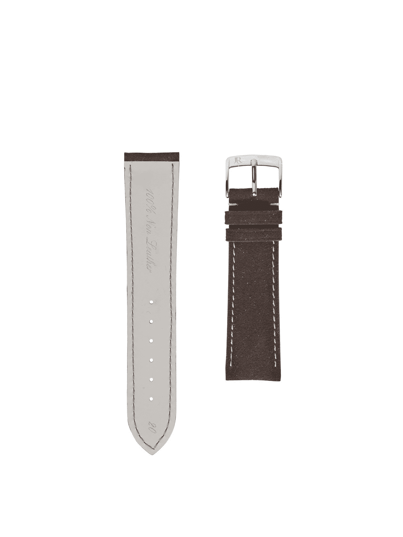 Jean Rousseau Watch Strap Dark Brown Alcantara 3.5