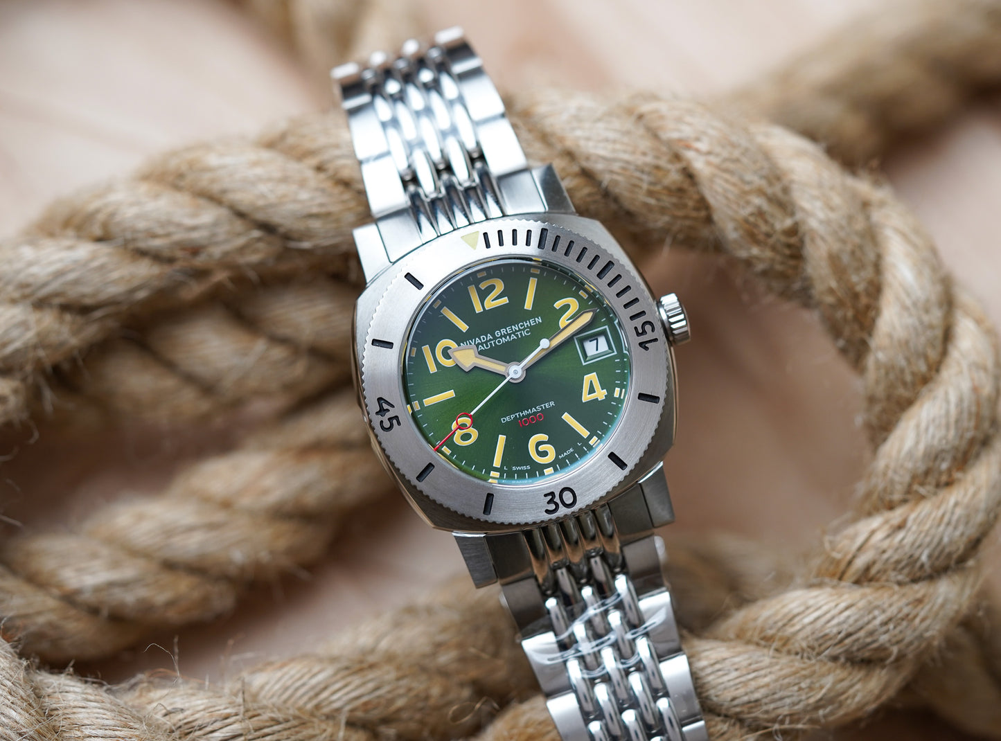 Nivada Grenchen Numerals Date Depthmaster Green BOR 14103A04