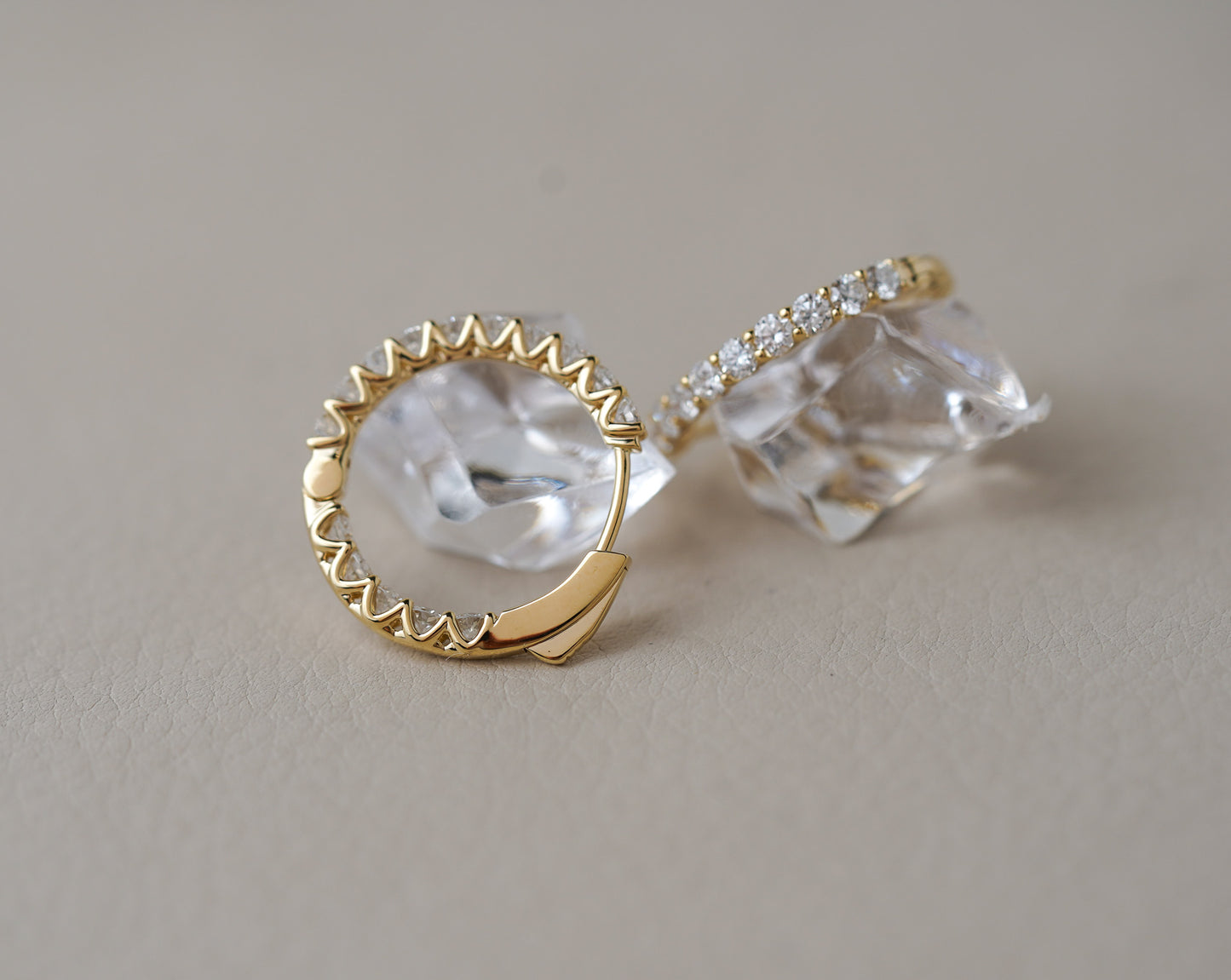 2.00tcw 14k Yellow Gold Lab Grown Inside Out Diamond Hoops