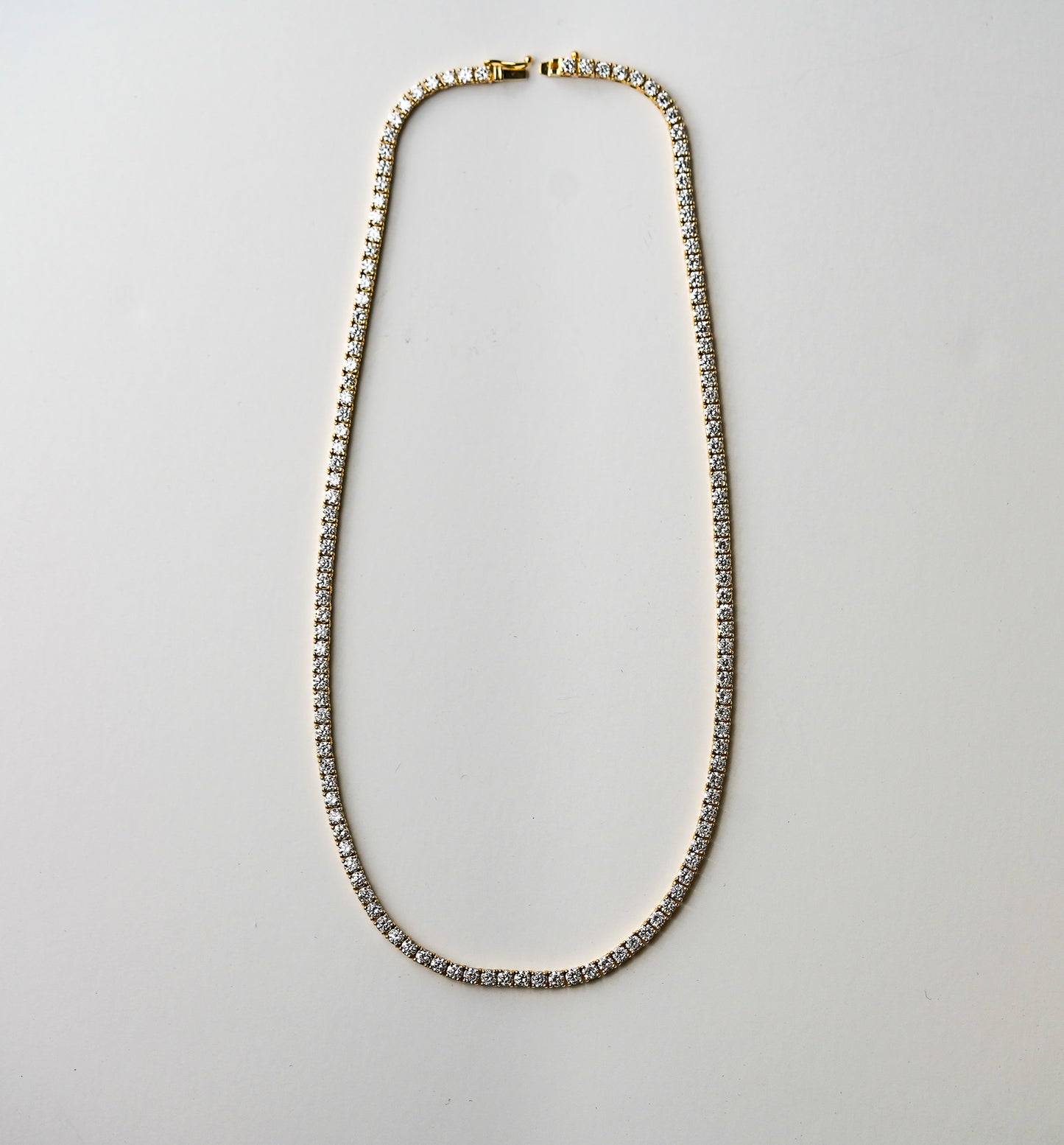 14k Yellow Gold 12tcw Lab Grown Diamond Tennis Necklace