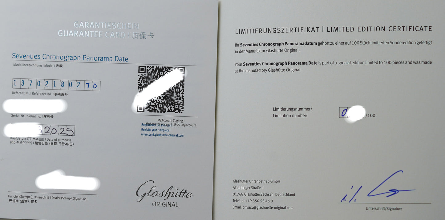 Glashutte Original Seventies 'X' Chronograph Limited Edition 1-37-02-18-02-70