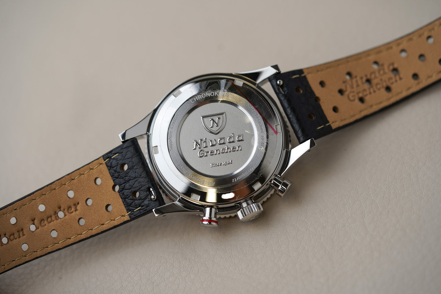 Nivada Grenchen Chronoking MecaQuartz Racing Black INTER BEZEL 87048Q10