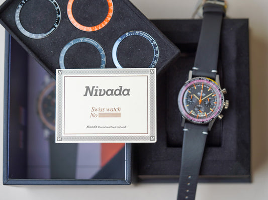 Nivada Grenchen Chronoking MecaQuartz Tachymeter INTER BEZEL 87042Q15