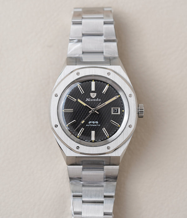 Nivada Grenchen F77 Stainless Steel 41mm Black Dial 69041A77A