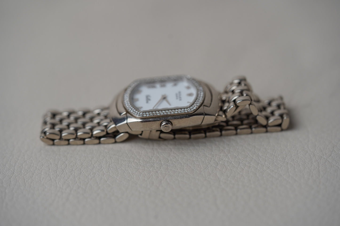 Rolex Cellini Cellissima 18k White Gold Diamond Bezel 6691