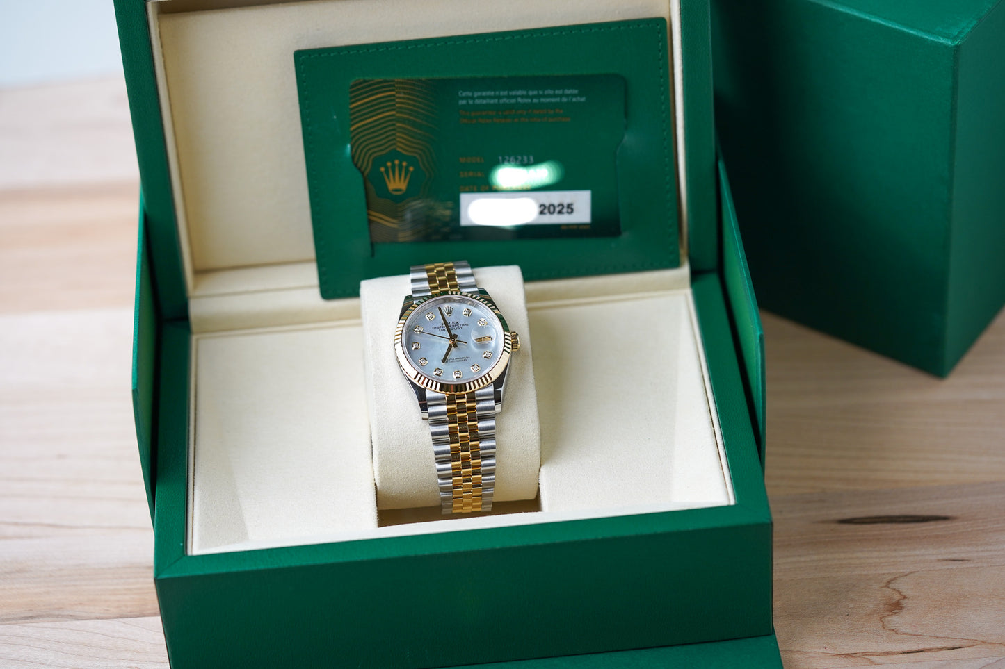 Rolex Datejust 36 Mother of Pearl Diamond Dial Jubilee 126233