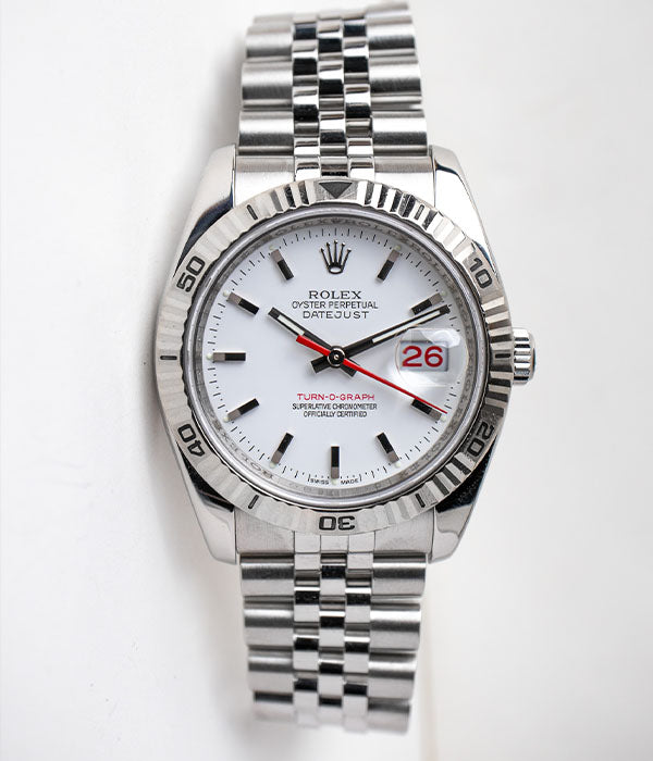 Rolex Datejust Turn-O-Graph 116264 White – Belmont Watches