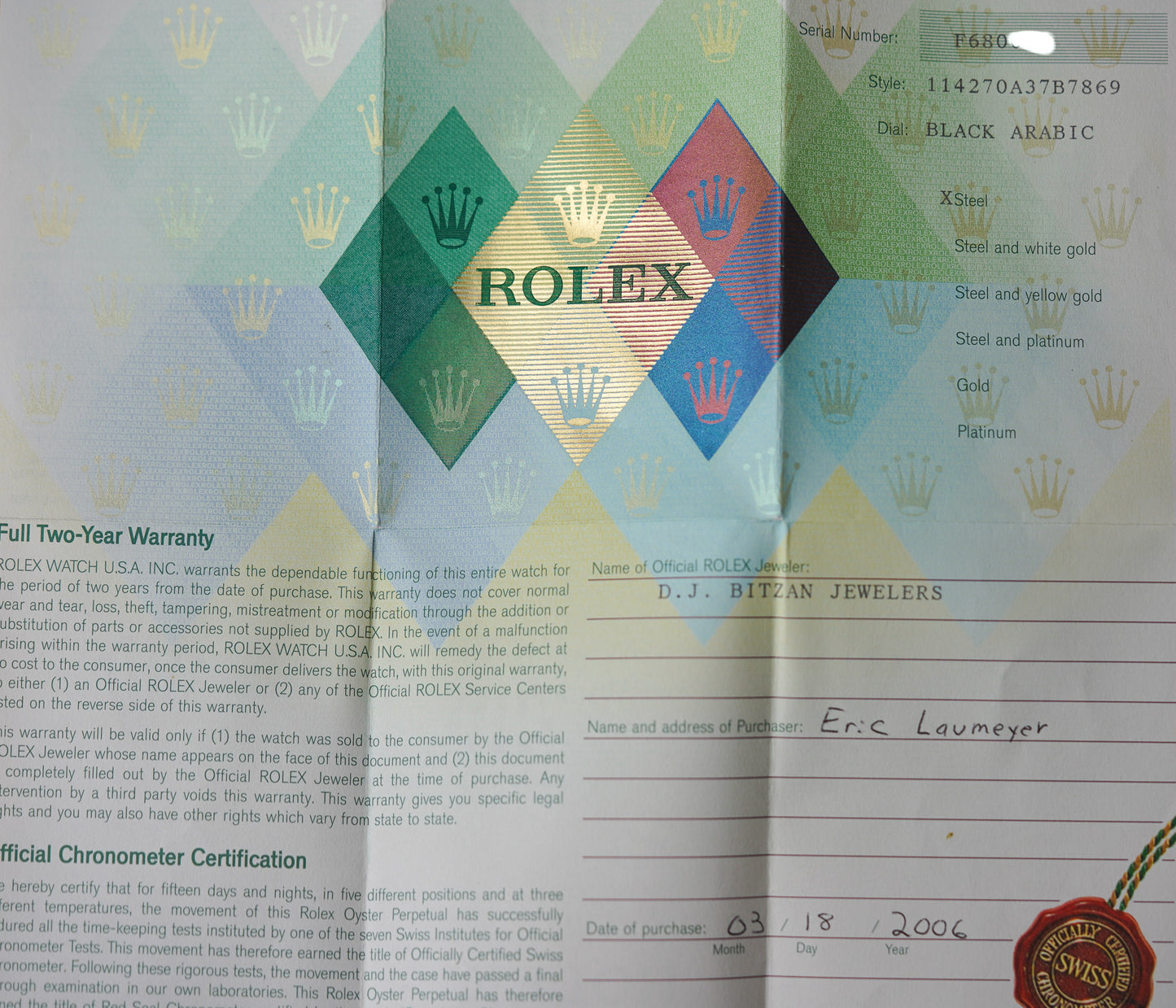 Rolex Explorer I 114270