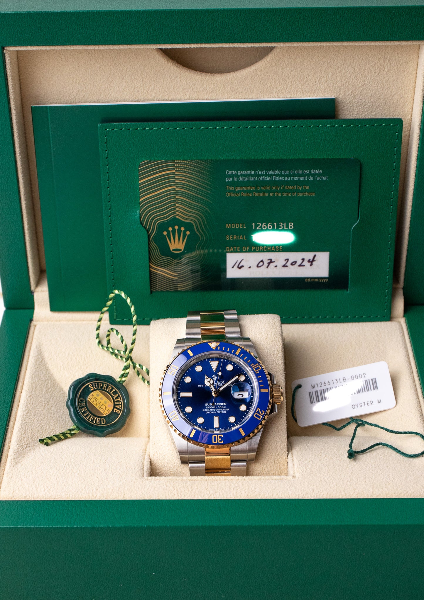 Rolex Submariner 126613LB "Bluesy"