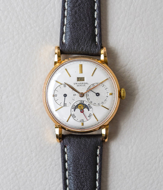 Universal Genève Triple Calendar Moonphase 18k Yellow Gold 11305