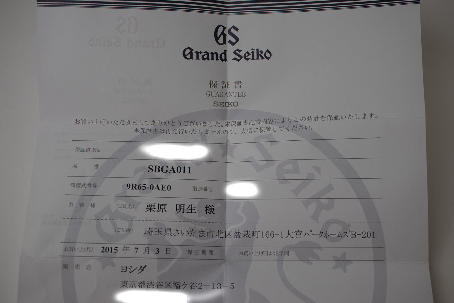Grand Seiko SBGA011 “Snowflake”