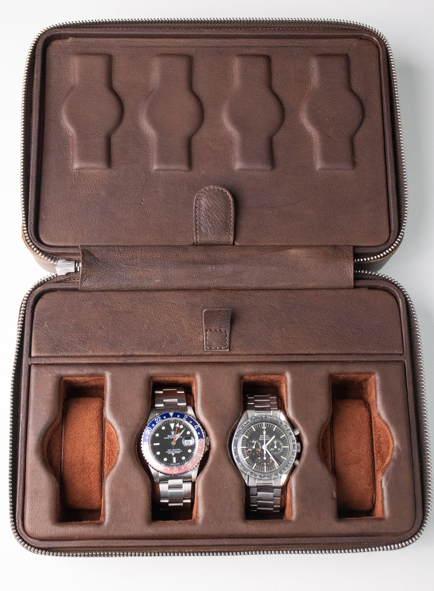 Bulang & Sons Dark Brown Cognac Luxury Leather Watch Box