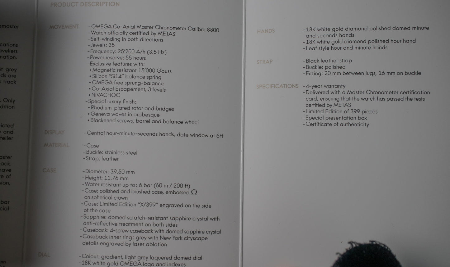 Omega Seamaster New York Boutique Limited Edition