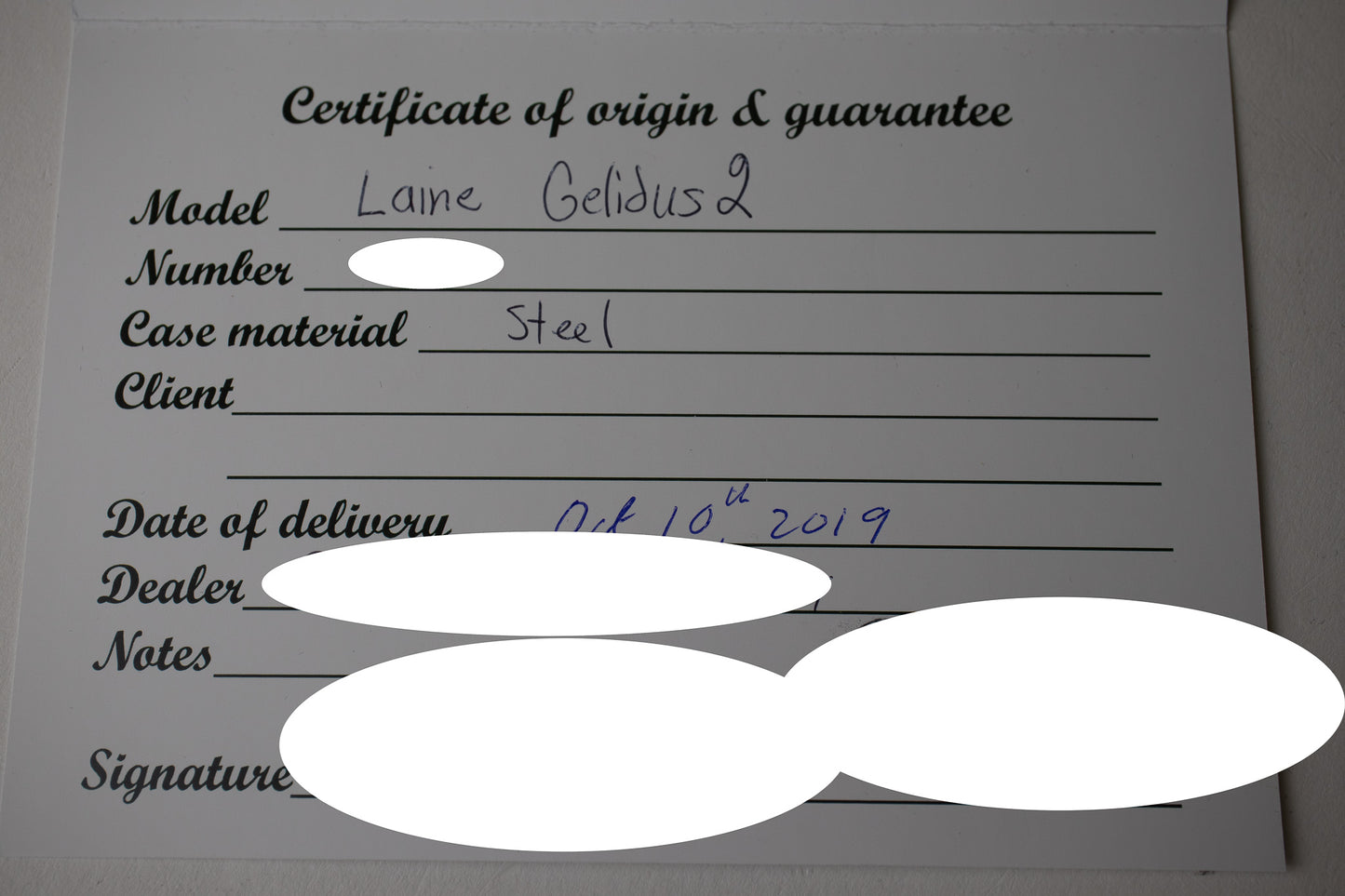 Laine Gelidus 2 Blue Fume Dial
