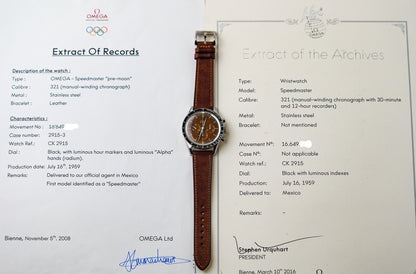 1959 Omega Speedmaster CK 2915-3 Tropical 'Base 1000'
