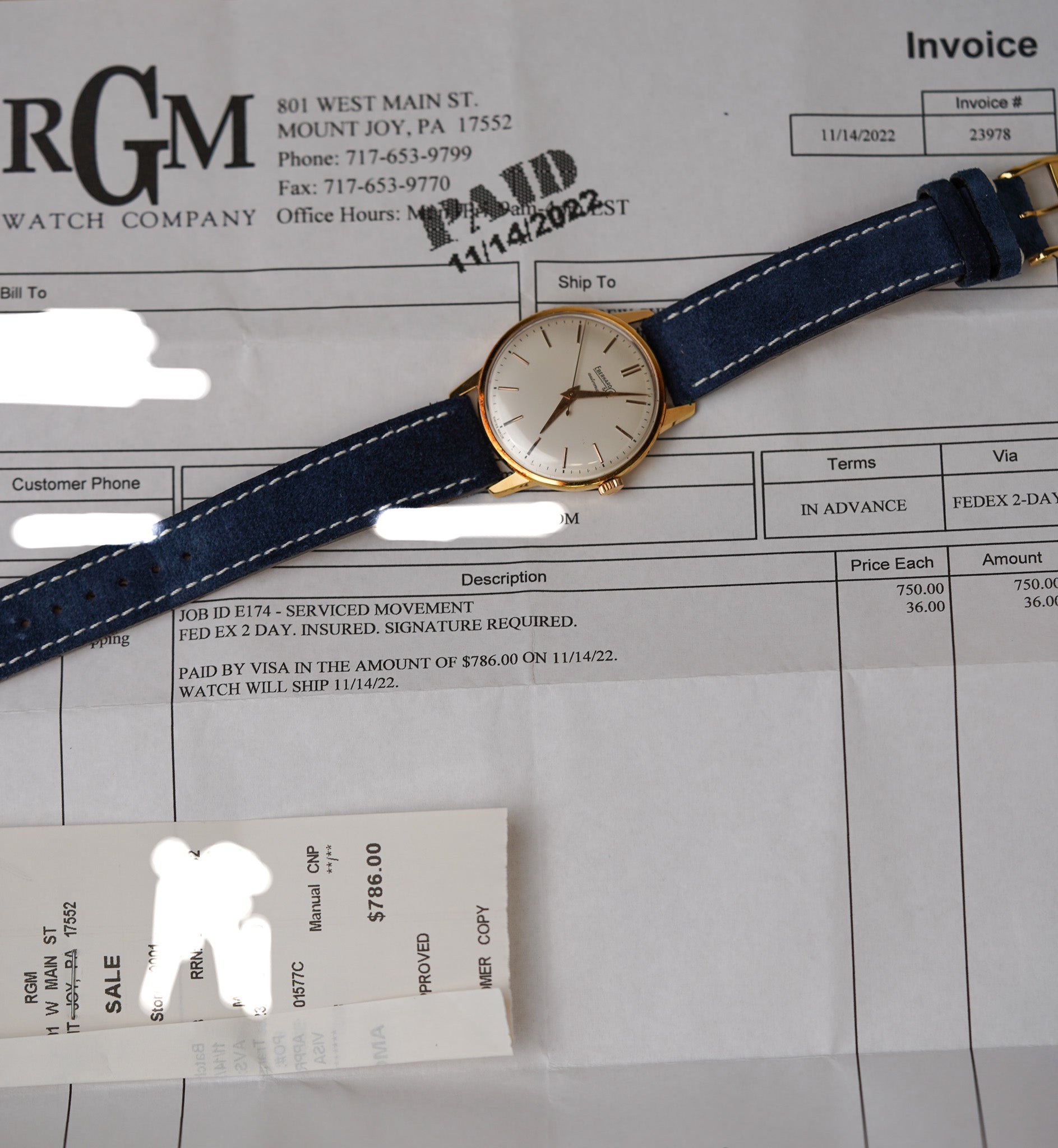 1960's Eberhard & Co 18kt Rose Gold