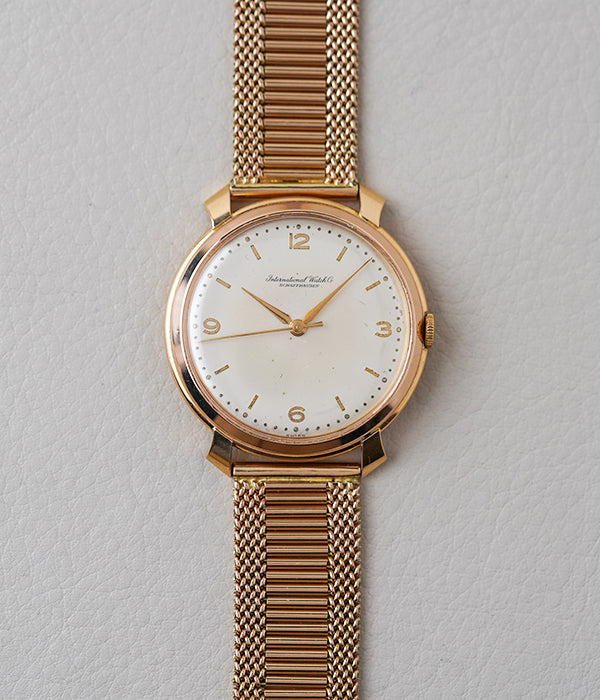 1960's IWC 18k Rose Gold Dress Watch Ref. 89 14k Rose Gold Bracelet