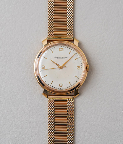 1960's IWC 18k Rose Gold Dress Watch Ref. 89 14k Rose Gold Bracelet