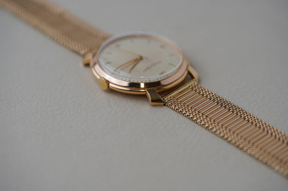 1960's IWC 18k Rose Gold Dress Watch Ref. 89 14k Rose Gold Bracelet