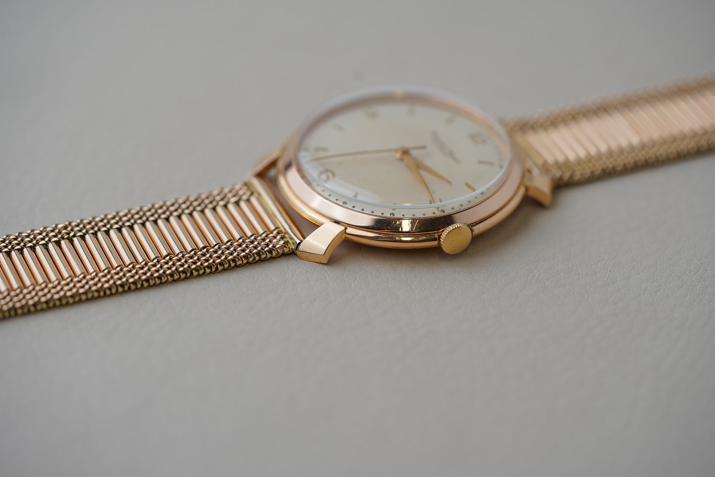 1960's IWC 18k Rose Gold Dress Watch Ref. 89 14k Rose Gold Bracelet