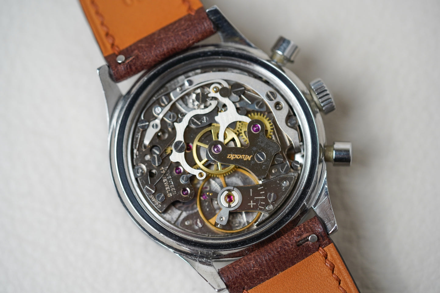 1960's Nivada Grenchen Aviator Sea Diver Chronograph 9989-8222