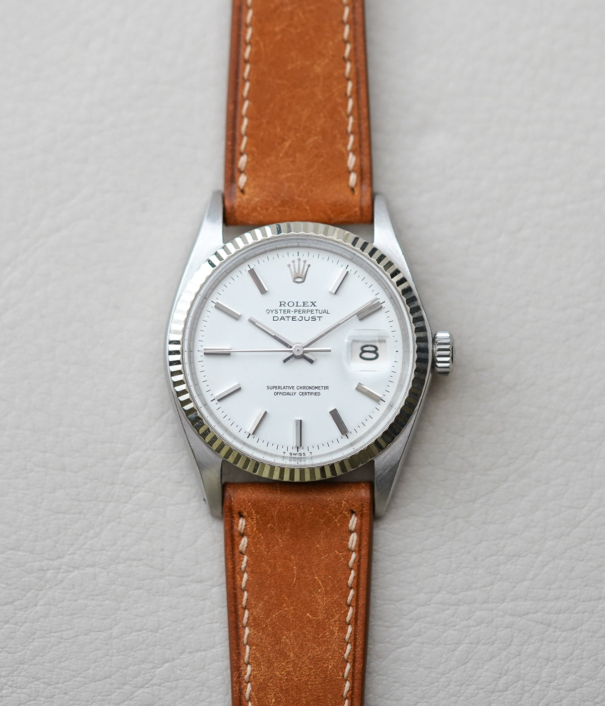 1969 Rolex Datejust 1601 White No Lume DIal