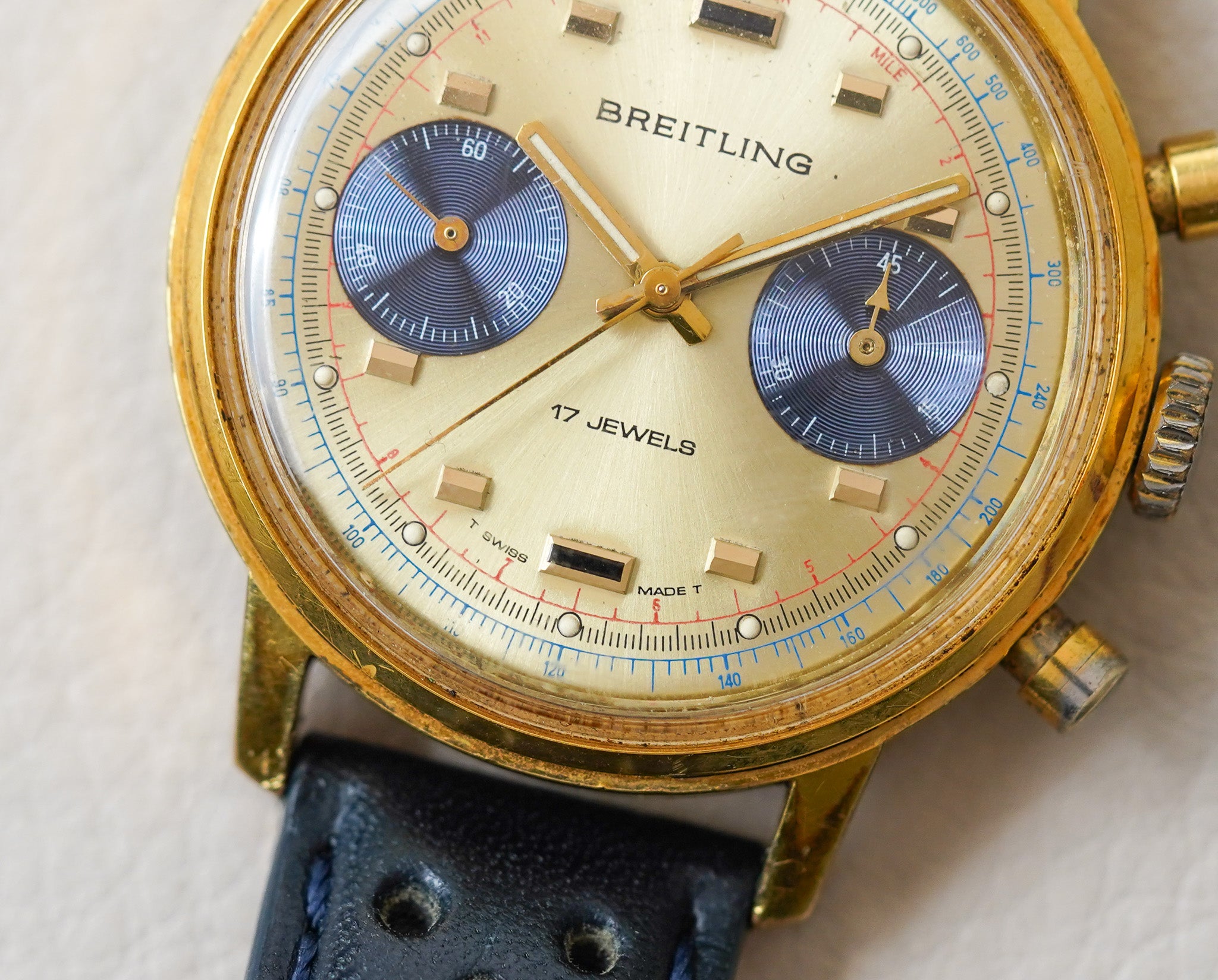 1970's Breitling Chronograph "Blue Eyed Panda" 9122