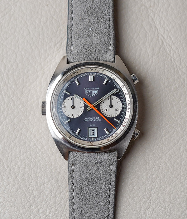 1970's Heuer Carrera 1153 Blue Dial