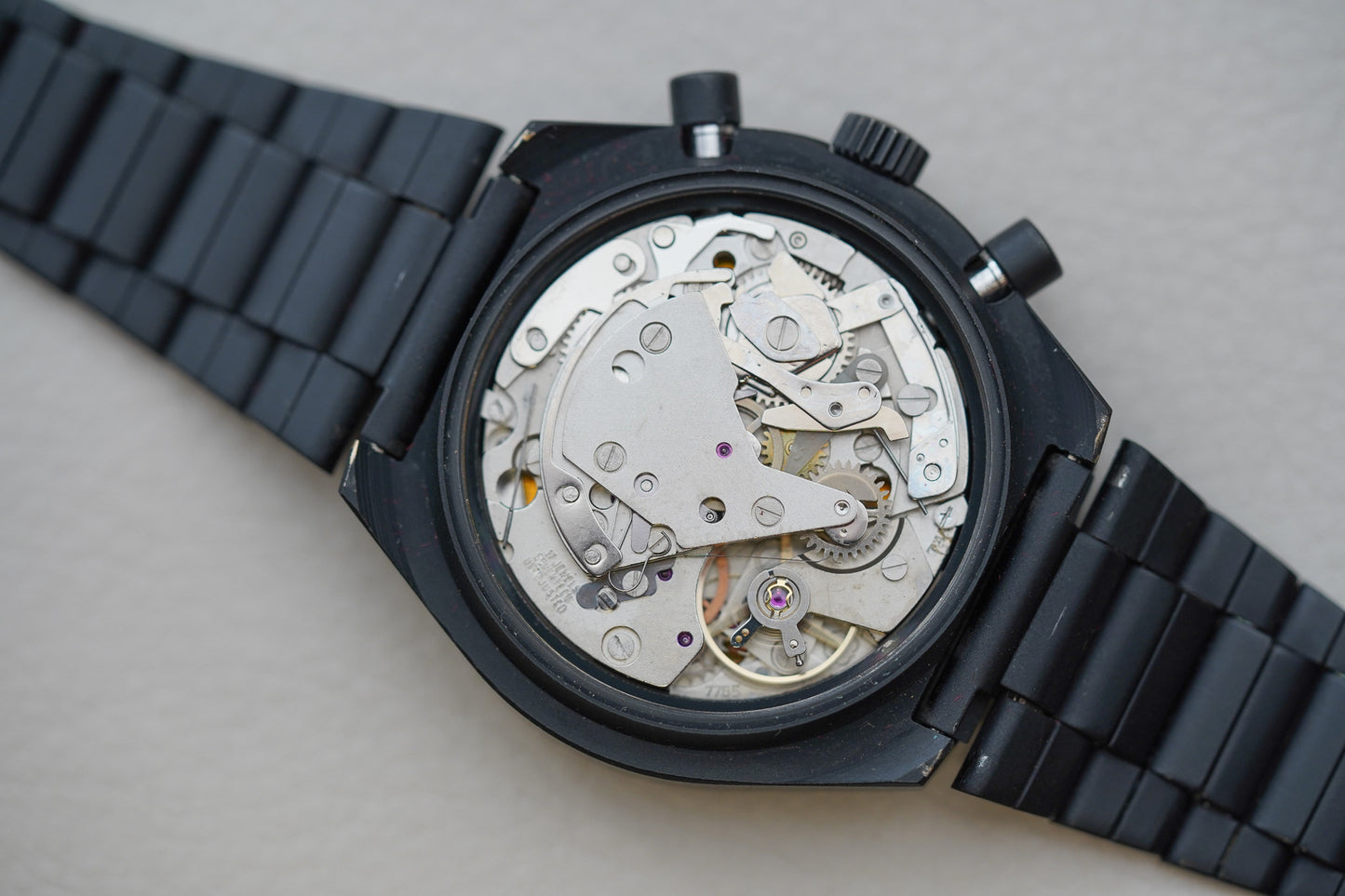 1970's Heuer Chronograph Black PVD Ref 13-1 'Volvo Vista III Finalist'