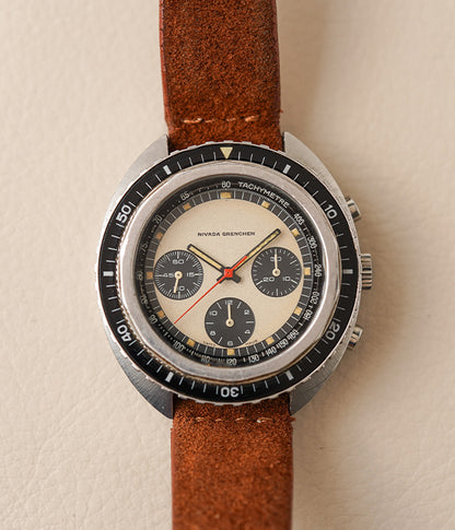 1970's Nivada Grenchen Chronograph Panda Dial
