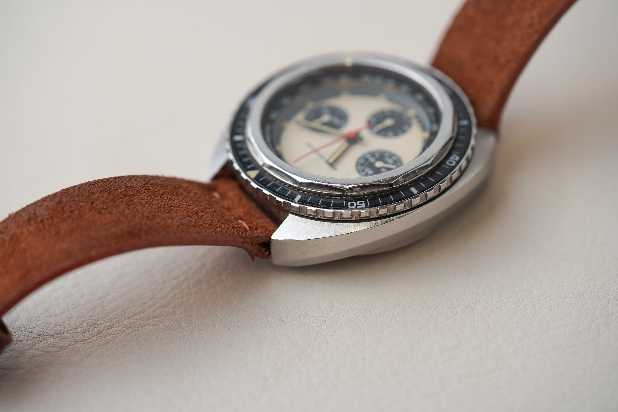 1970's Nivada Grenchen Chronograph Panda Dial