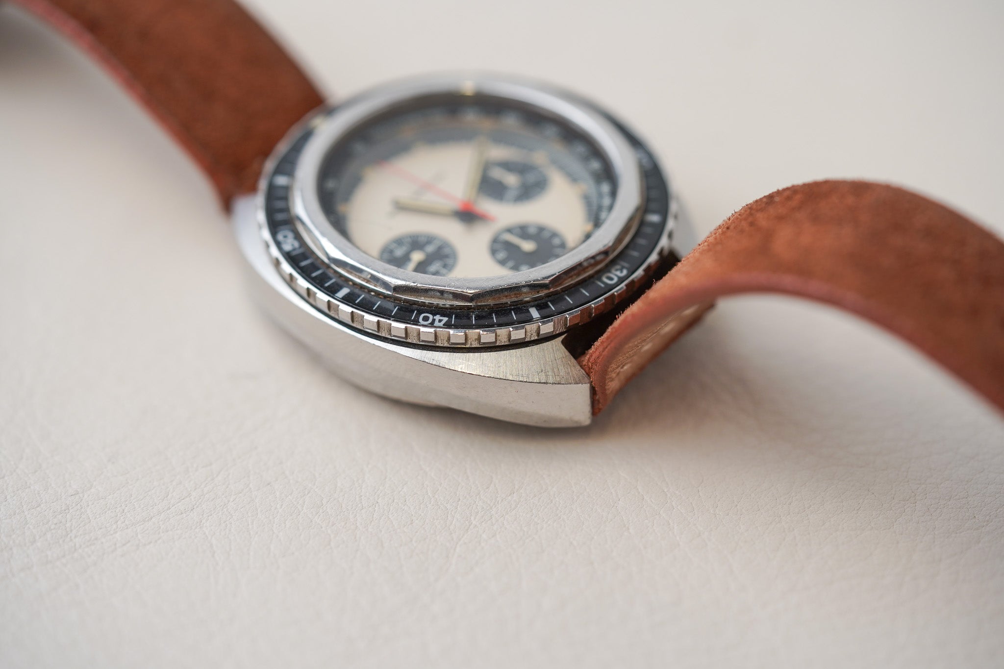 1970's Nivada Grenchen Chronograph Panda Dial