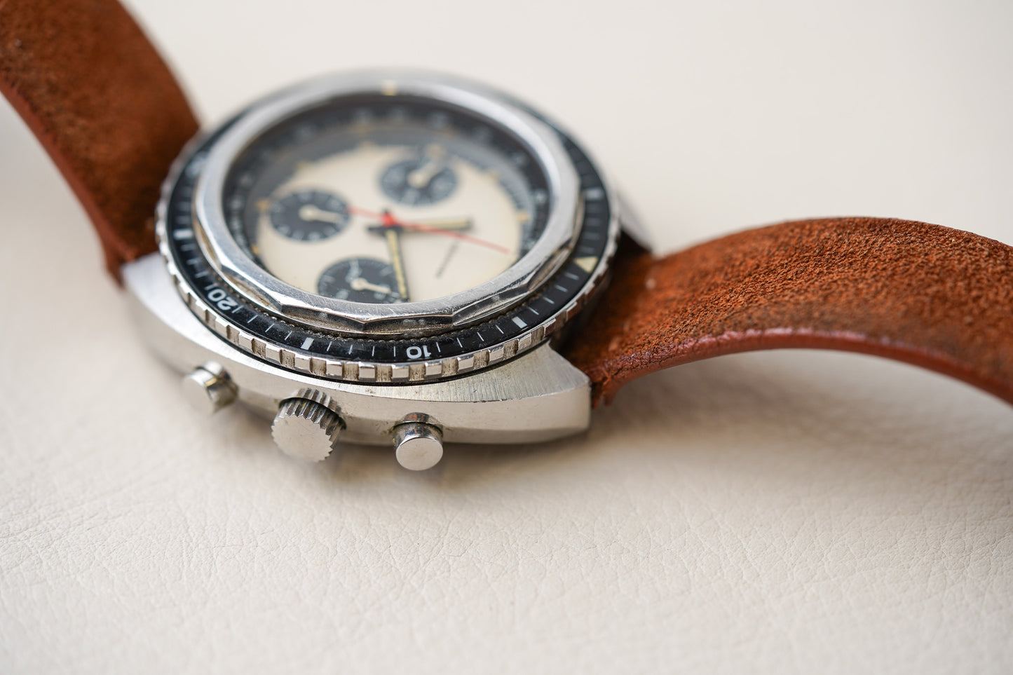 1970's Nivada Grenchen Chronograph Panda Dial