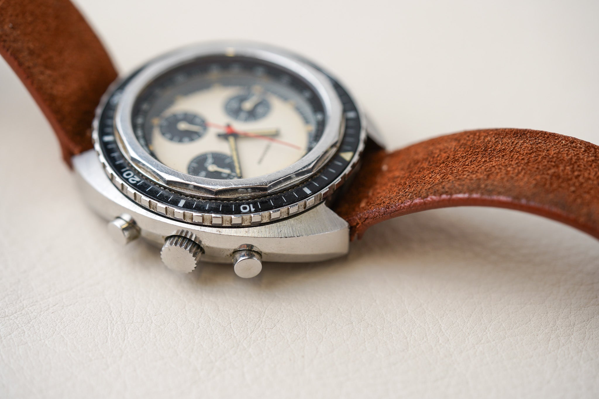 1970's Nivada Grenchen Chronograph Panda Dial