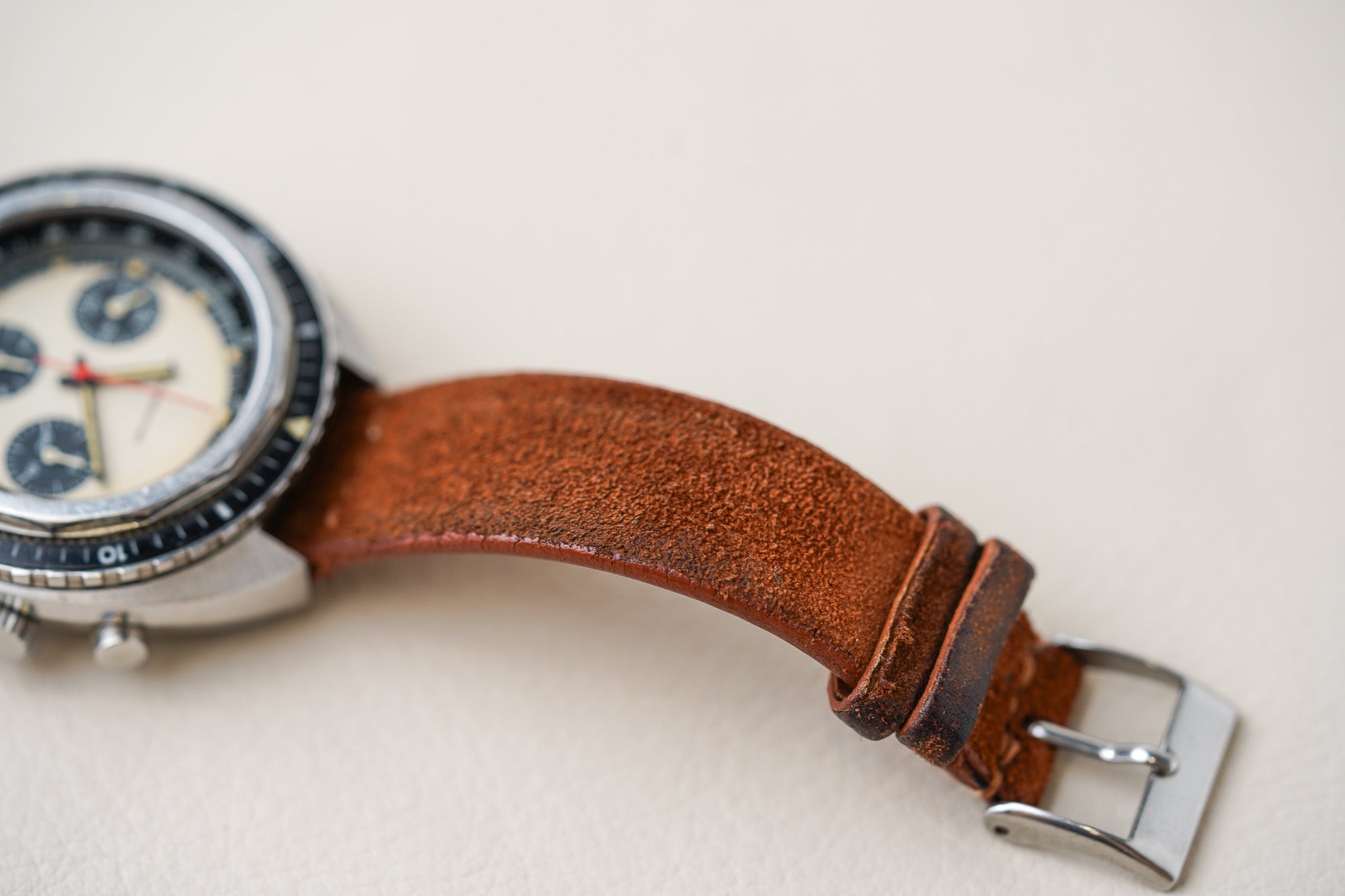 1970's Nivada Grenchen Chronograph Panda Dial