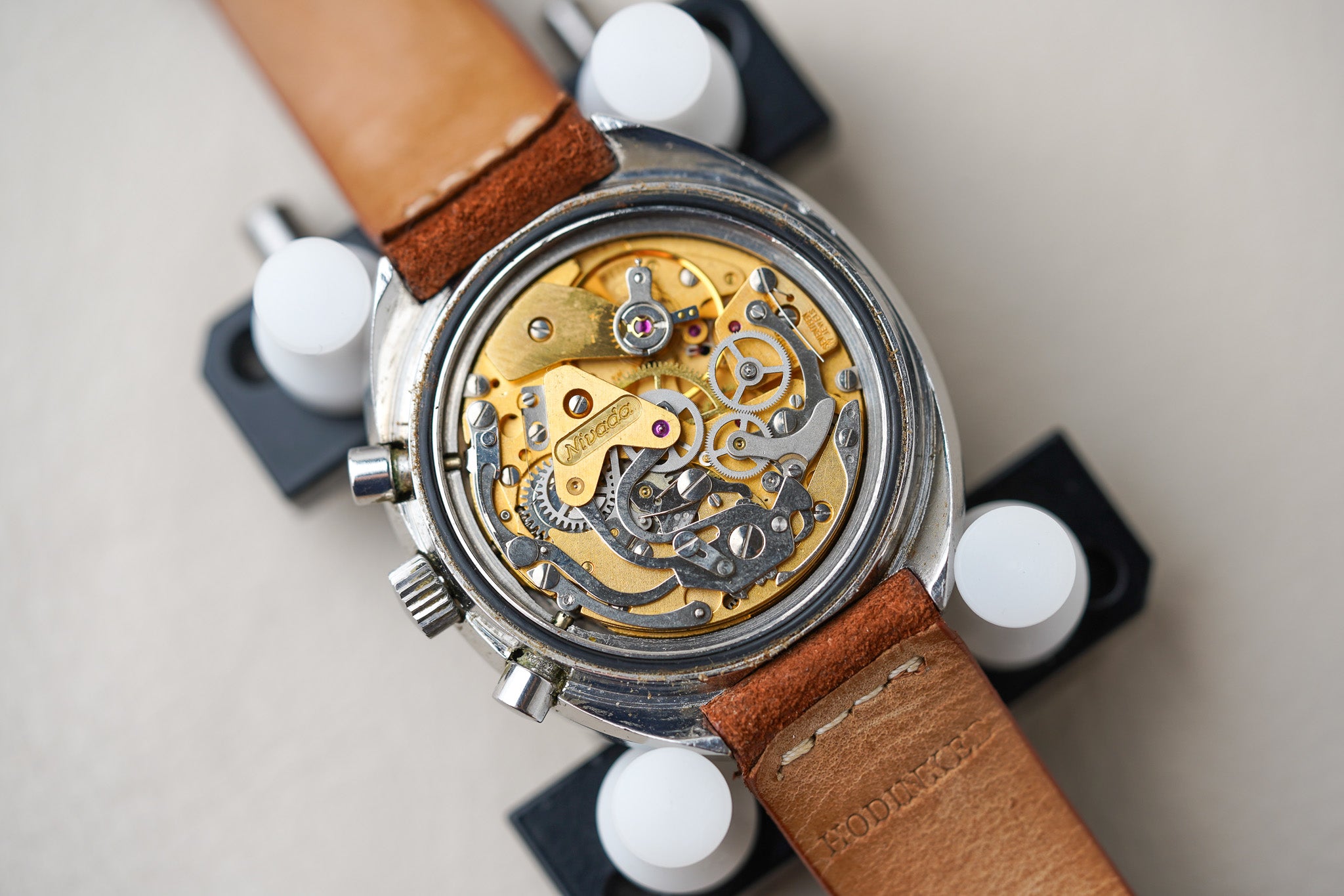 1970's Nivada Grenchen Chronograph Panda Dial