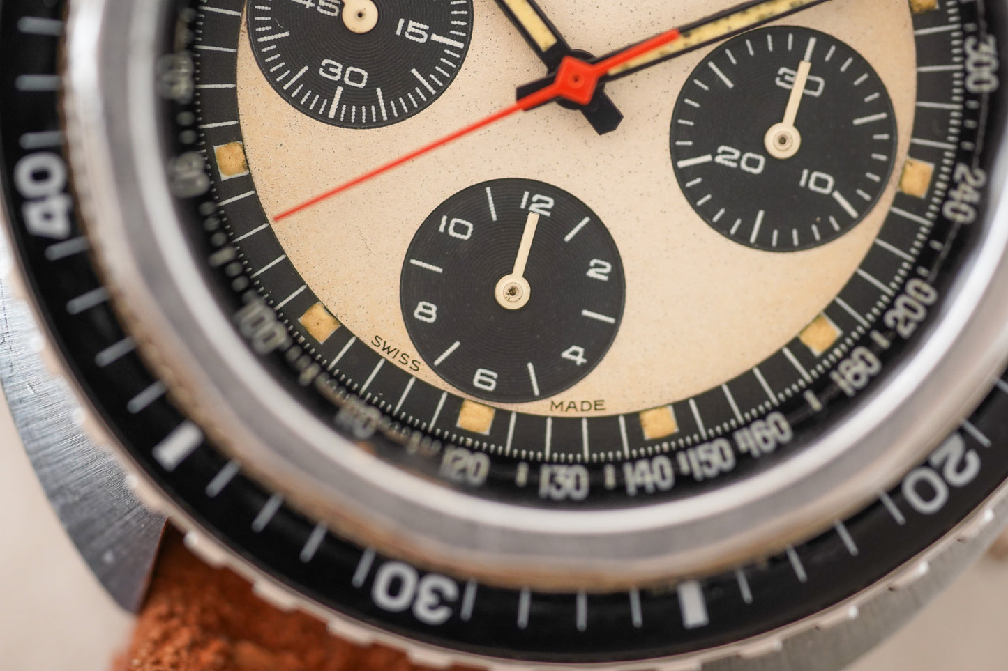 1970's Nivada Grenchen Chronograph Panda Dial