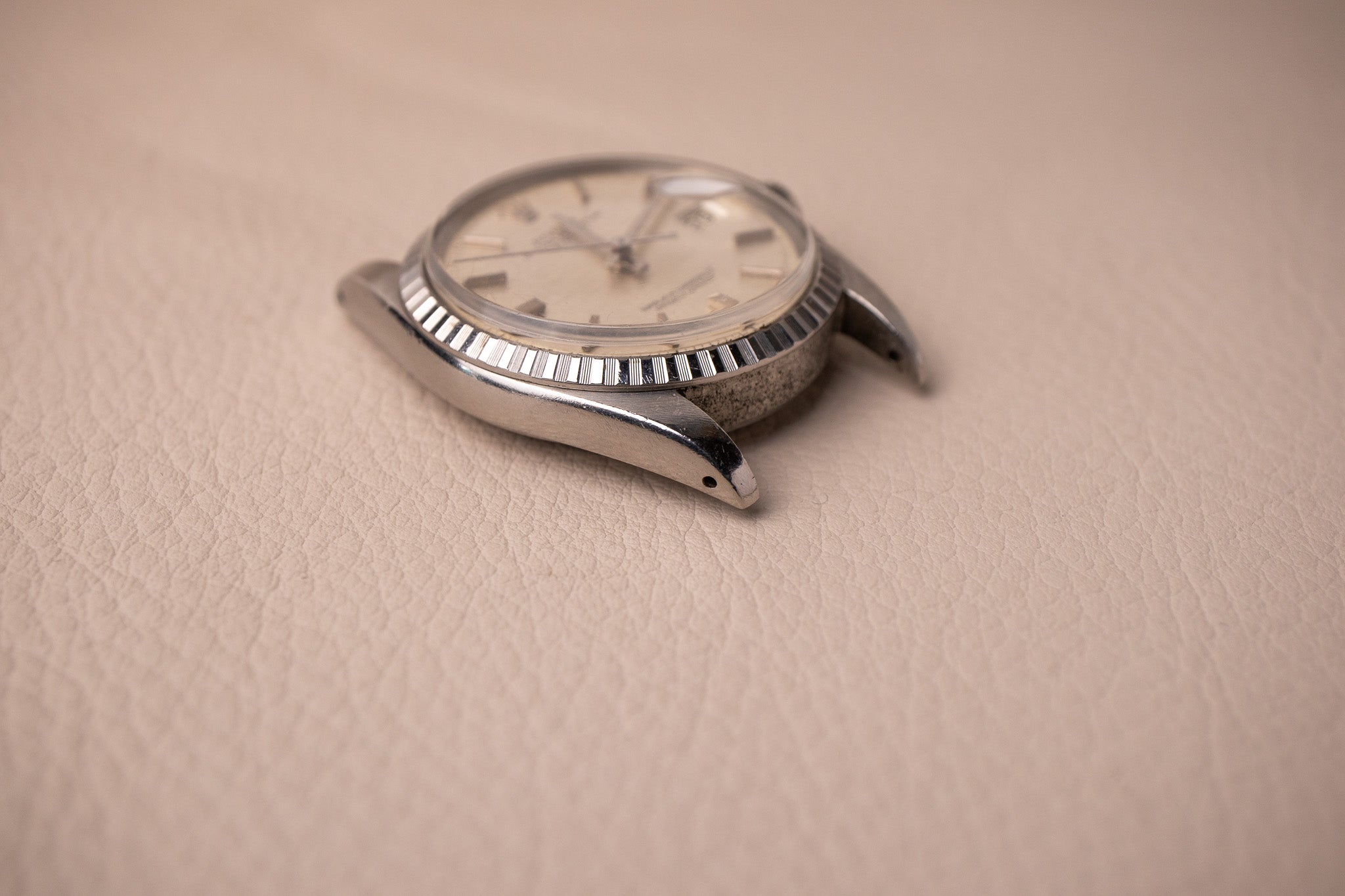 1973 Rolex Datejust 1603 'Non Luminous Silver Linen Dial'