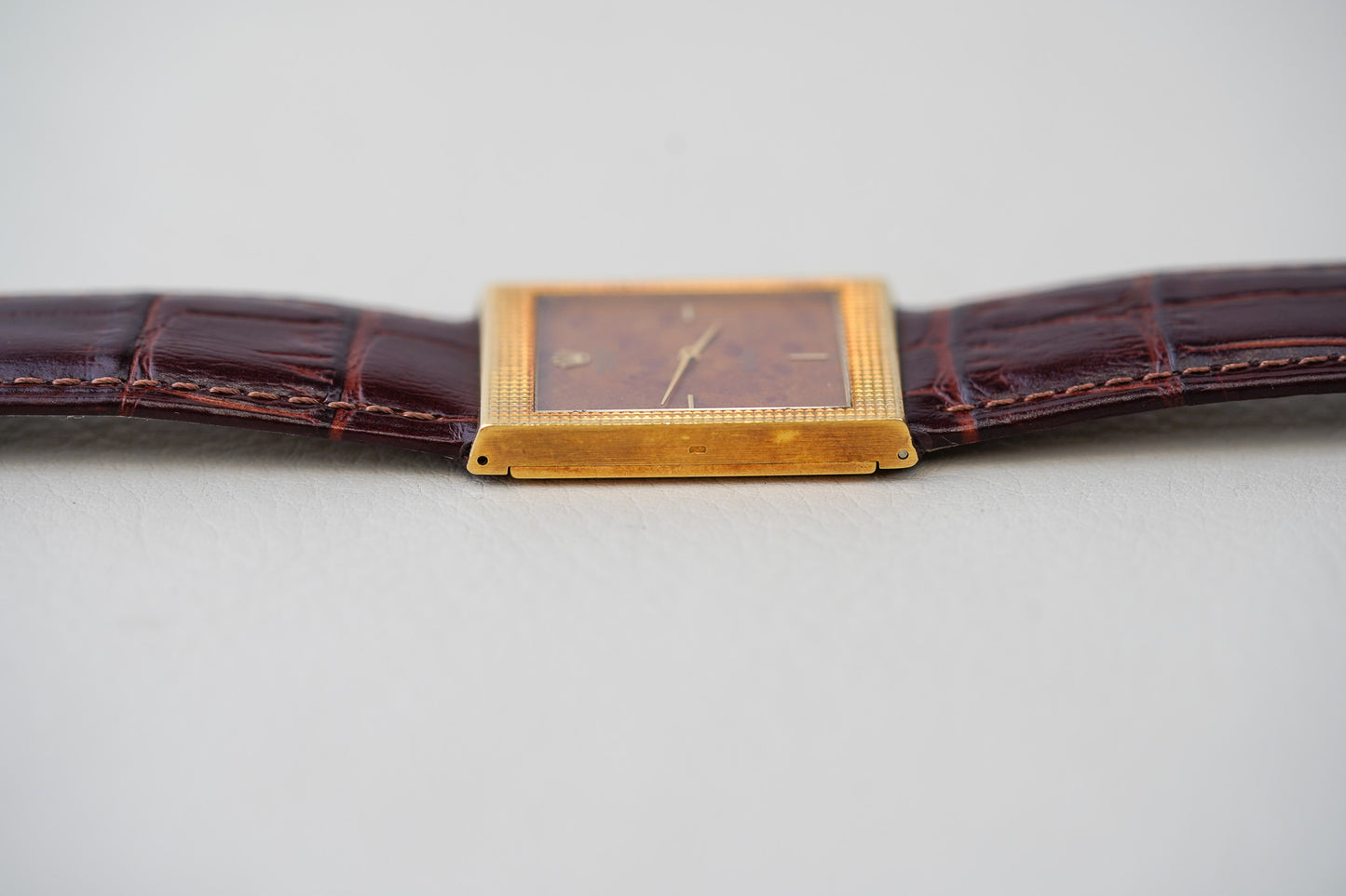 1976 Rolex Cellini 4127 18k Yellow Gold Burl Wood Dial
