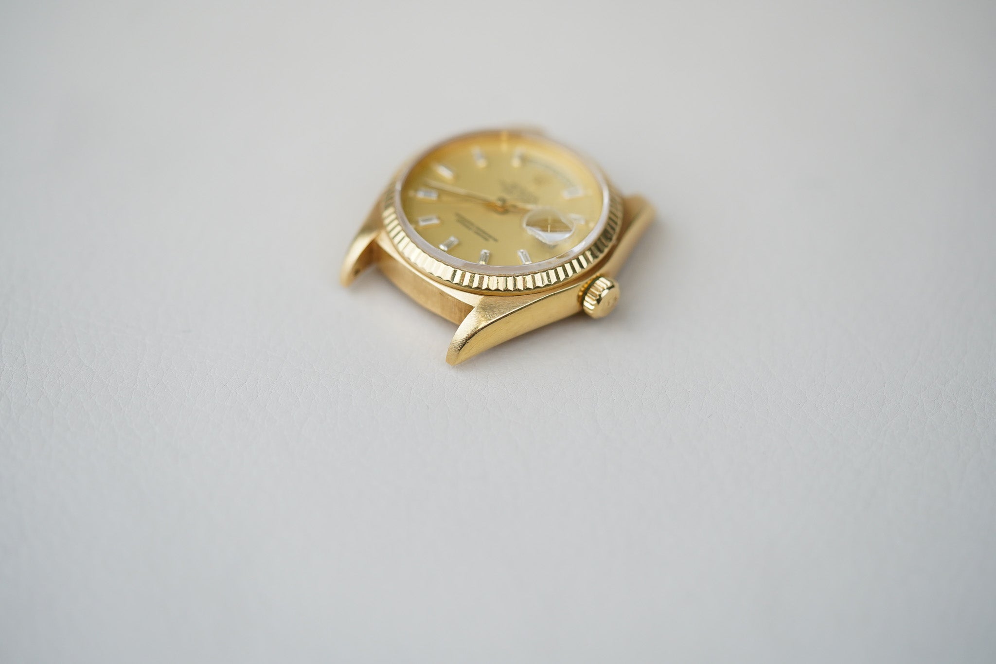 1981 Rolex Day-Date 18038 Champagne Lemon Baguette Diamond Dial