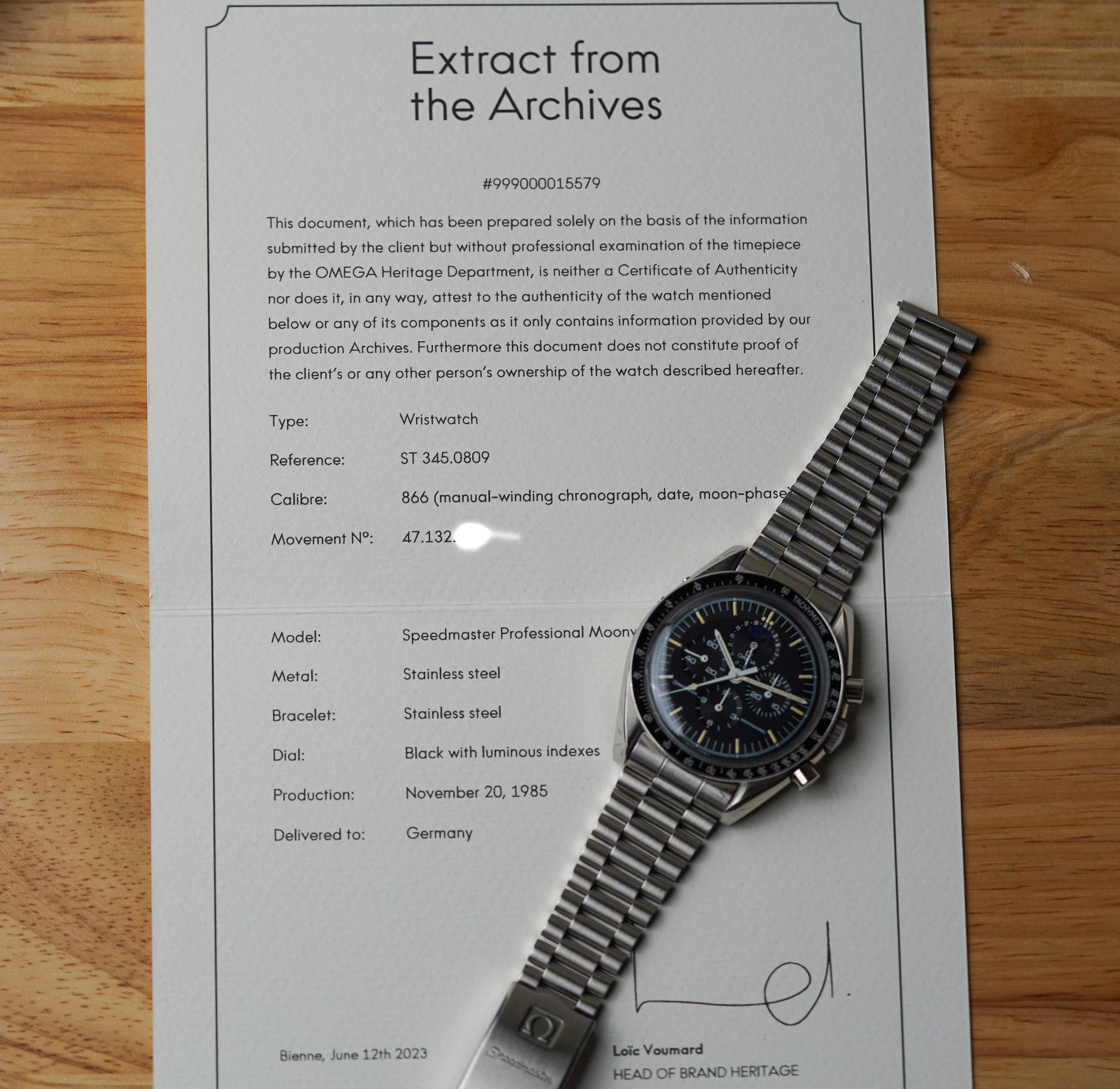 1985 Omega Speedymoon 'Smiley Moon' 345.0809 Speedmaster