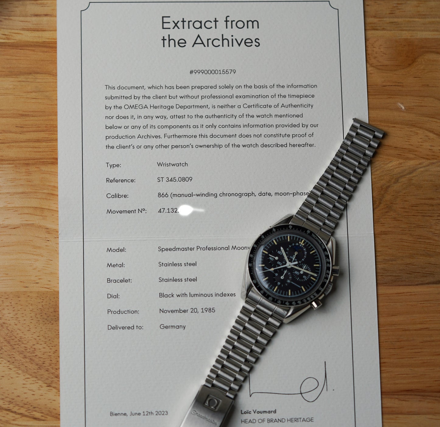 1985 Omega Speedymoon 'Smiley Moon' 345.0809 Speedmaster