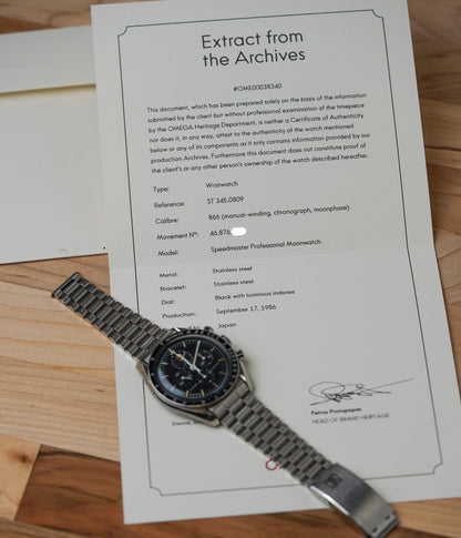 1986 Omega Speedymoon 'Big Moon' 345.0809 Speedmaster