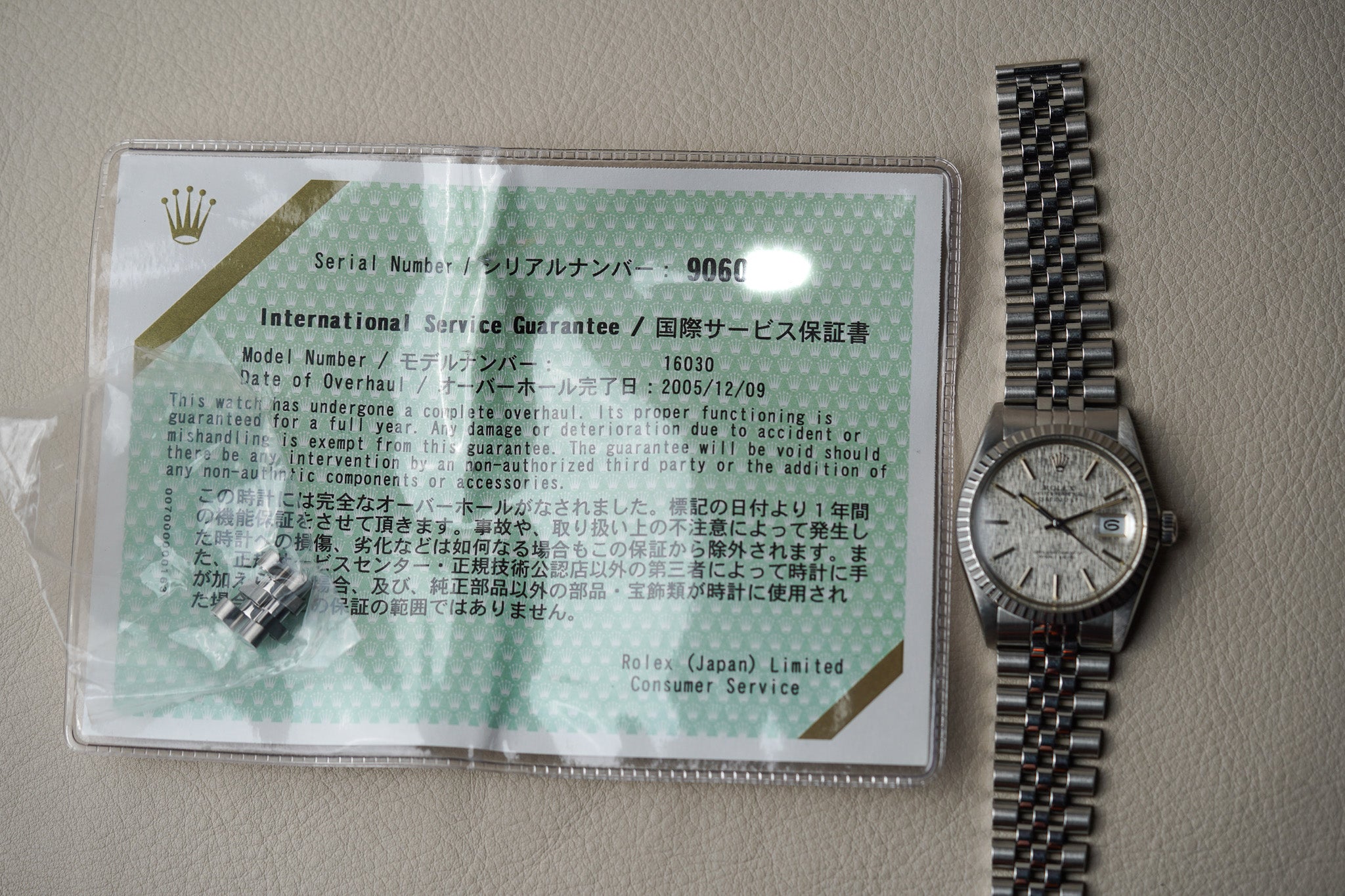 1986 Rolex Datejust 16030 Silver Linen Dial