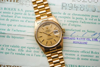 1988 Rolex Day-Date 18238 Champagne Dial