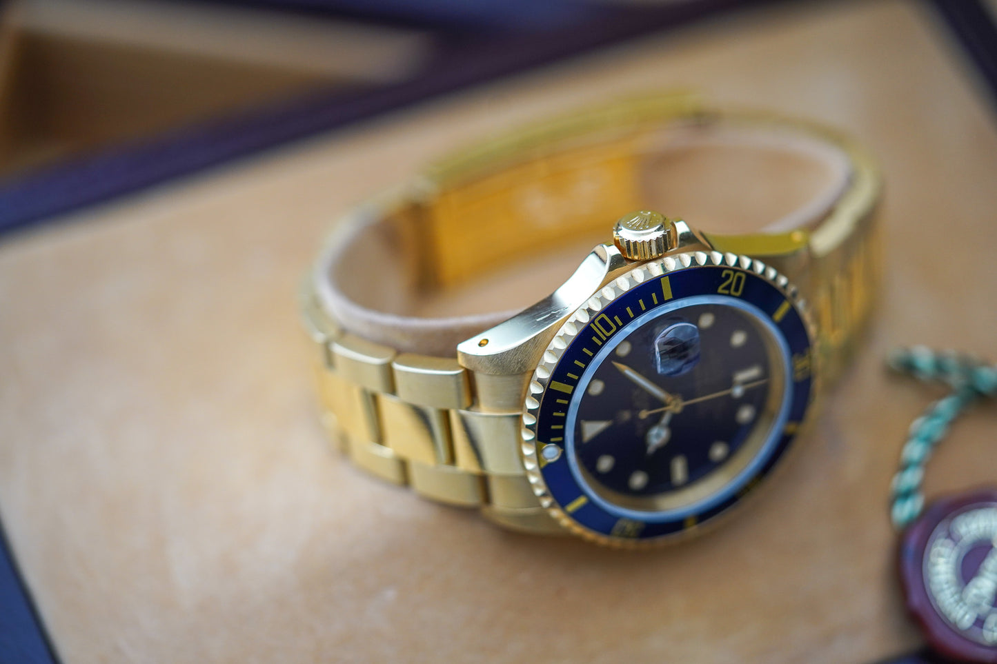 1990 Rolex Submariner 18K Yellow Gold 16618 'Blusey'