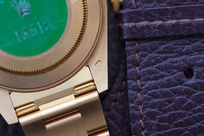 1990 Rolex Submariner 18K Yellow Gold 16618 'Blusey'