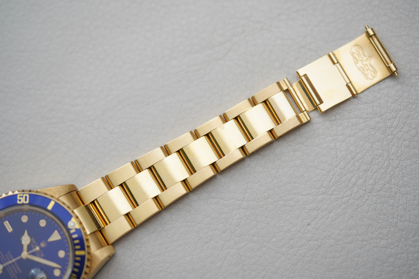 1990 Rolex Submariner 18K Yellow Gold 16618 'Blusey'