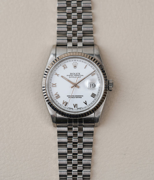 1991 Rolex Datejust 16234 'Skinny' White Roman Dial